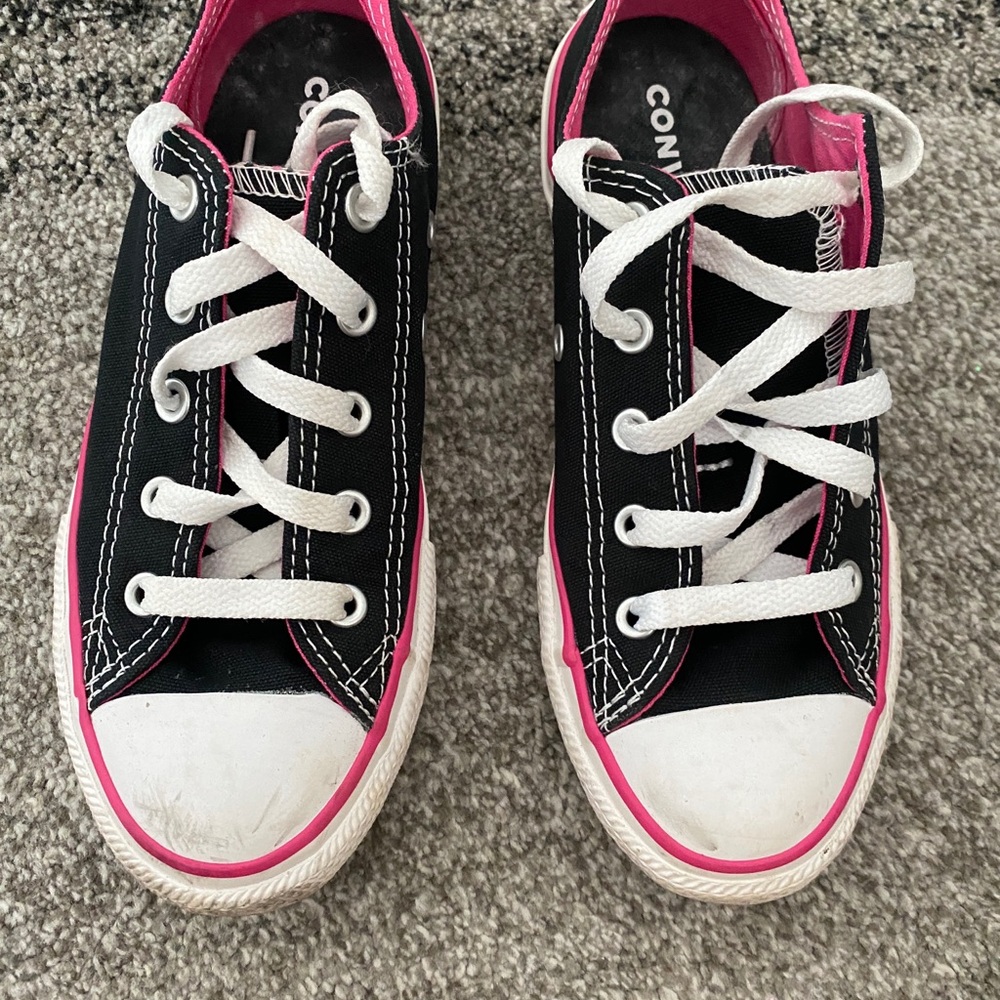 Converse Chuck Taylor All Star Double Tongue Black Pink  Sz 1 (US)
